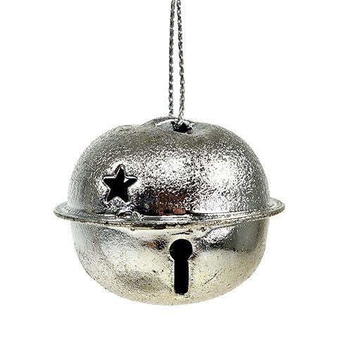 Article Décoration d&#39;arbre de Noël Cloche en métal 4cm argent 12pcs