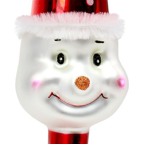 Article Figurine en haut d&#39;arbre bonhomme de neige 30 cm rouge, blanc