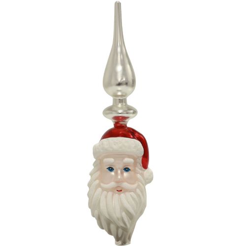 Floristik24 Cime d&#39;arbre en verre Père Noël Cime d&#39;arbre de Noël 34 cm