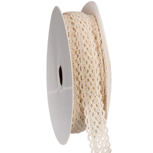 Ruban de dentelle en coton pour la décoration et les travaux manuels, 15 mm de large, 10 m de long acheter | Floristik24.be