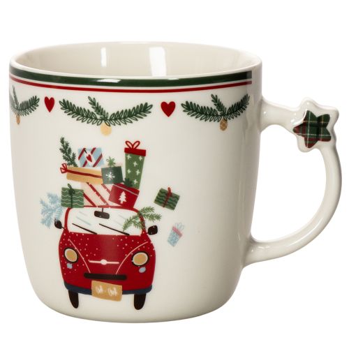 Mug en céramique à motif de Noël, voiture et cadeaux, 9 cm acheter | Floristik24.be