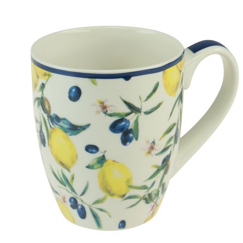 Floristik24 Mug tasse olives et citrons céramique 10,5cm
