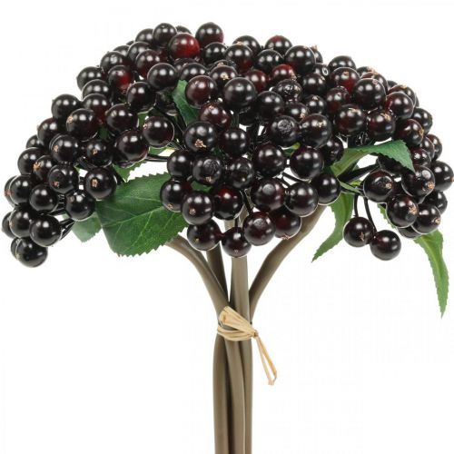 Floristik24 Branche de baie rouge noir déco artificielle couronne d&#39;automne 25cm 5pcs en bouquet