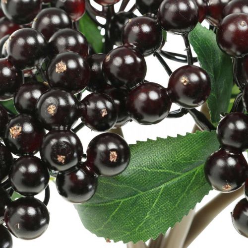 Floristik24 Branche de baie rouge noir déco artificielle couronne d&#39;automne 25cm 5pcs en bouquet