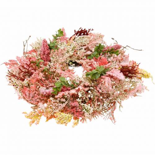 Floristik24 Couronne de bruyère artificielle rose Ø48cm