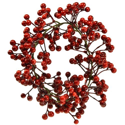 Article Couronne de baies plantes artificielles rouges Noël rouge Ø20cm