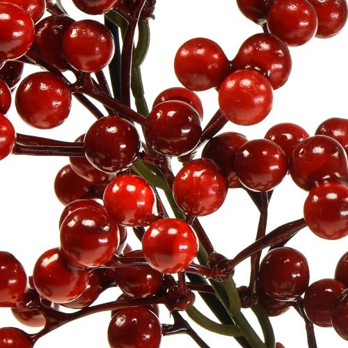 Article Couronne de baies plantes artificielles rouges Noël rouge Ø20cm