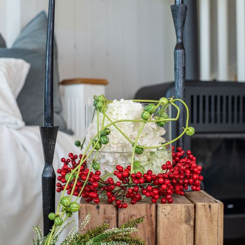 Floristik24 Couronne de Baies Plantes Artificielles Rouges Noël Rouge Ø30cm
