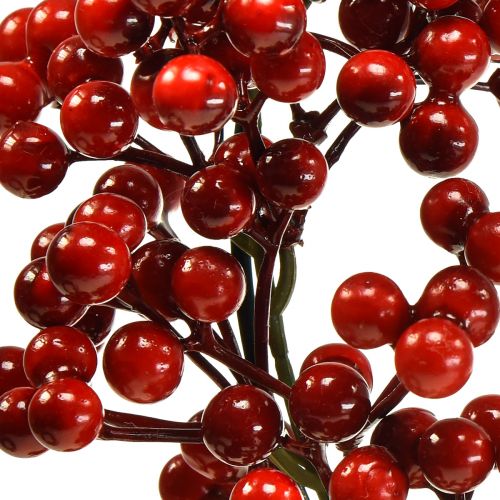 Floristik24 Couronne de Baies Plantes Artificielles Rouges Noël Rouge Ø30cm