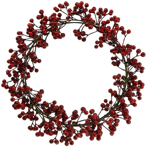 Floristik24 Couronne de Baies Plantes Artificielles Rouges Noël Rouge Ø35cm