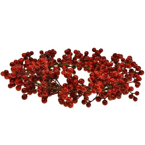 Article Couronne de Baies Plantes Artificielles Rouges Noël Rouge Ø35cm
