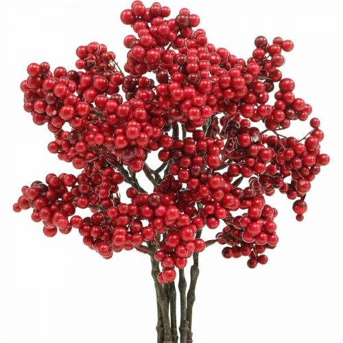 Floristik24 Branche décorative aux fruits rouges branche de baies décoration d&#39;automne 26cm 6pcs