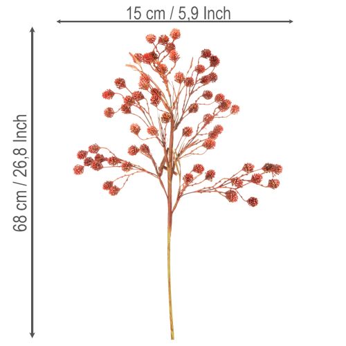 Branche de baies artificielles, décoration automnale réaliste, 68 cm | Floristik24.be