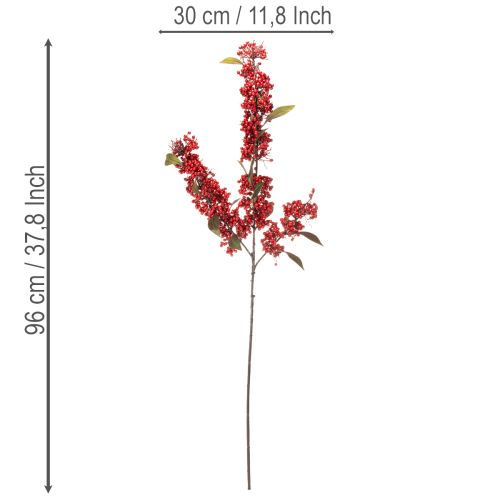 Branche artificielle avec baies et feuilles rouges, 96 cm | Floristik24.be