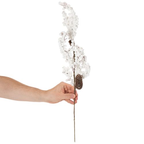 Branche artificielle décorative d'hiver avec baies et pommes de pin, 60 cm | Floristik24.be
