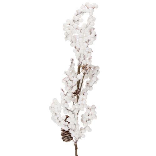 Branche artificielle décorative d'hiver avec baies et pommes de pin, 60 cm | Floristik24.be