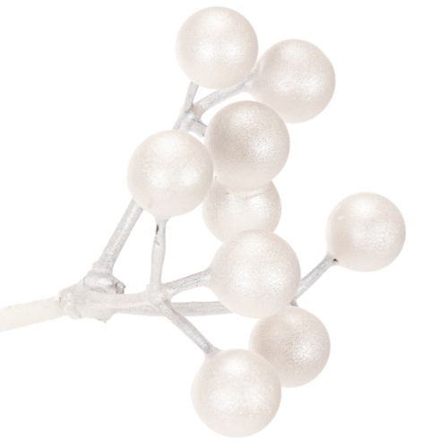 Branche de baies blanches artificielles, fournitures de décoration/loisirs créatifs, 52 cm | Floristik24.be