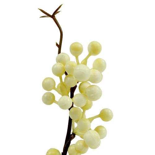 Article Branche de baies couleur crème L. 30 cm 12 p.