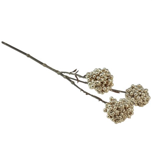 Article Branche décorative branche de baies artificielles champagne 46cm