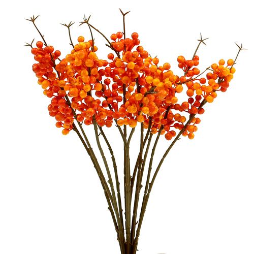 Floristik24 Branche de baies orange L 30cm 12pcs