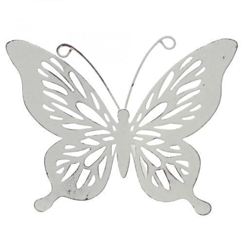 Article Piquet de lit en métal papillon blanc 43x10,5x8cm 3pcs