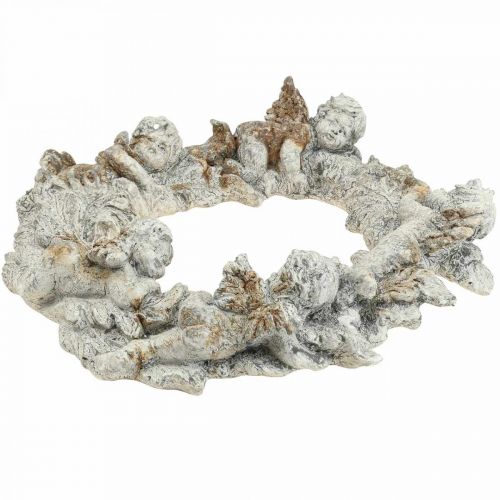 Floristik24 Déco béton ange déco guirlande décoration murale marron blanc 36,5cm