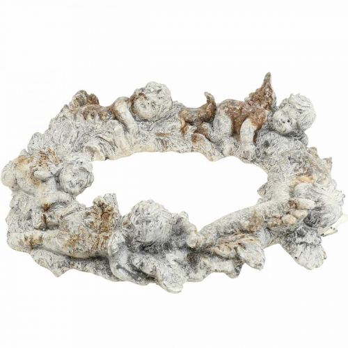Article Déco béton ange déco guirlande décoration murale marron blanc 36,5cm