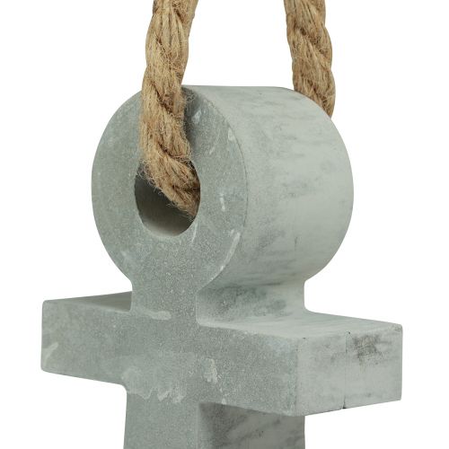 Floristik24 Décoration ancre en béton décoration de table maritime gris 18cmx4,5cmx22cm