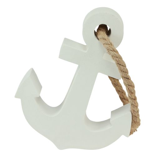 Floristik24 Ancre décorative en béton blanc naturel maritime 18cmx4,5cmx22cm