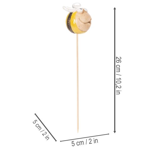 Article Abeille décorative à piquer pour jardin et balcon, 26 cm, lot de 4