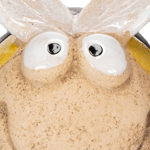 Article Figurine d'abeille en céramique pour une touche décorative raffinée sur les rebords de fenêtres ou dans les pièces à vivre, 7 cm, lot de 3