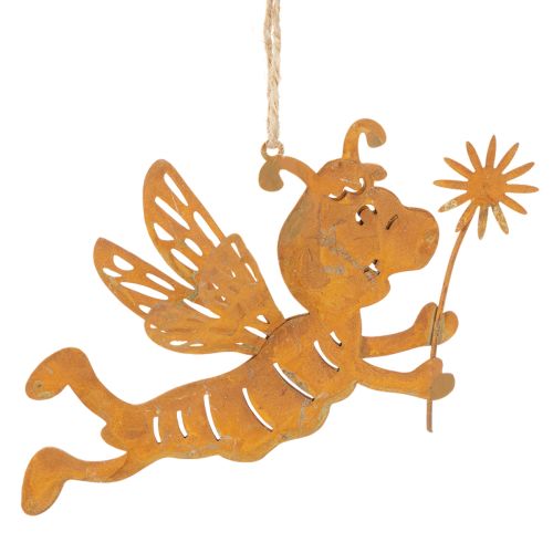 Décoration abeille suspendue, métal couleur rouille, décoration estivale, 12 cm, lot de 6 acheter | Floristik24.be