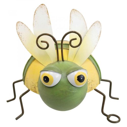 Floristik24 Figurine de jardin abeille, figurine décorative métal insecte H9,5cm vert jaune