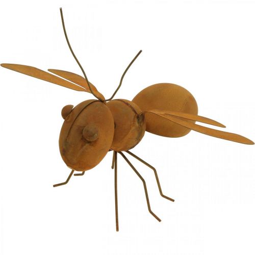 Figurine décorative abeille, insecte en métal, décoration de jardin patinée L20cm H19cm