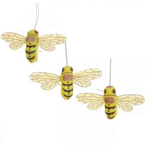 Floristik24 Déco clip abeille, décoration printanière, abeille à clip, décoration cadeau 3pcs