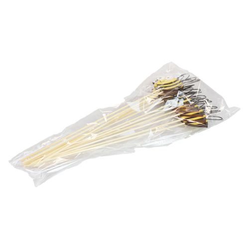 Floristik24 Décoration printanière, bouchon de fleur en bois, décoration abeille 7,5×7cm 12pcs