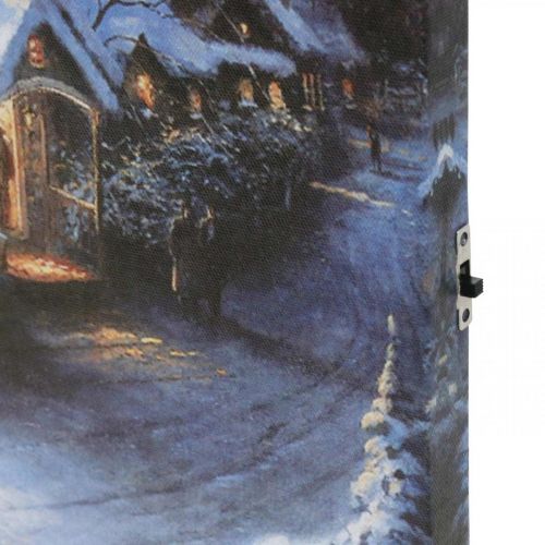 Floristik24 Paysage d&#39;hiver mural LED avec église 38×28cm Pour batterie