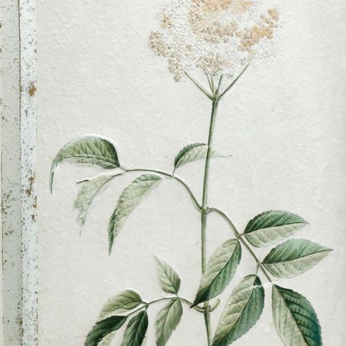 Article Tableau avec cadre bois shabby chic, décoration murale fleurie 40×50cm