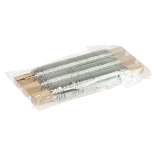 Floristik24 Fil de reliure fil d'emballage fil de fleur argent 0,50mm 100g 3 pièces