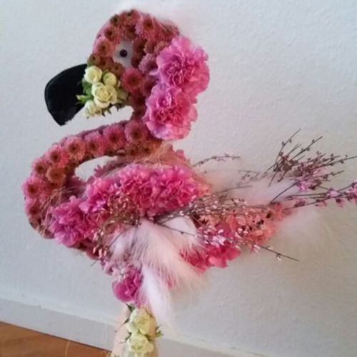 Floristik24 Figurine en mousse florale flamant 70cm x 35cm