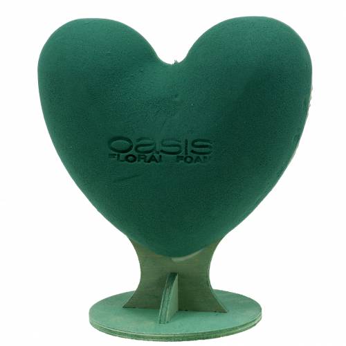 Floristik24 Mousse florale coeur 3D avec pied mousse florale verte 30cm x 28cm