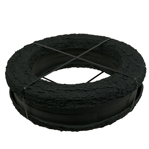 Article Bague mousse florale noire Ø44cm H6cm 2 pcs