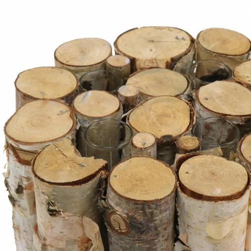 Floristik24 Pot en bouleau avec tubes à essai naturel Ø17cm H13cm