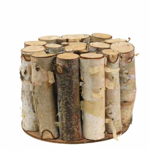 Floristik24 Pot en bouleau avec tubes à essai naturel Ø17cm H13cm