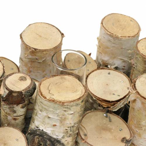 Floristik24 Pot en bouleau avec tubes à essai naturel 32cm