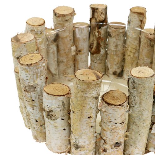 Floristik24 Cache-pot en branches de bouleau H14cm Ø24cm