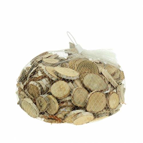 Floristik24 Tranches de bouleau rond naturel 5cm 1kg pour décoration avec écorce