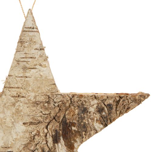 Article Étoiles de bouleau à suspendre écorce de bouleau naturelle 15cm 6 pcs