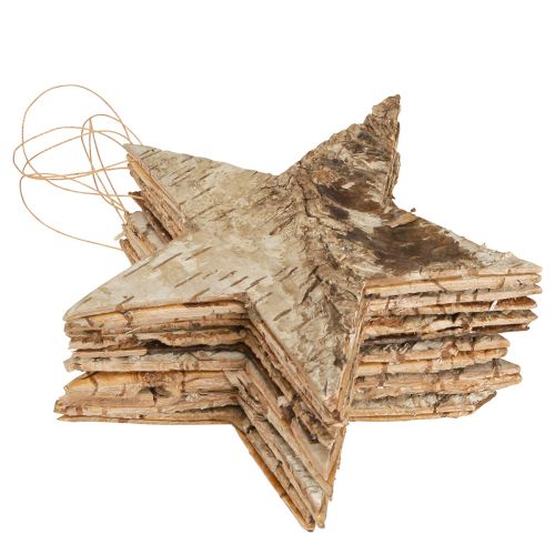Article Étoiles de bouleau à suspendre écorce de bouleau naturelle 15cm 6 pcs