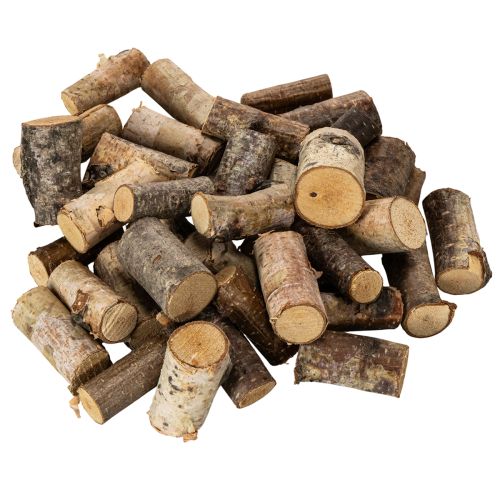 Morceaux décoratifs en bois de bouleau avec écorce, pour loisirs créatifs, 3 cm, 300 g